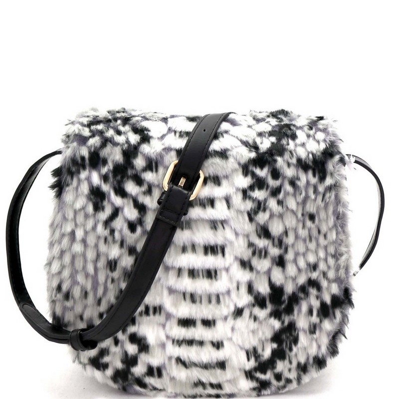 faux fur crossbody bag